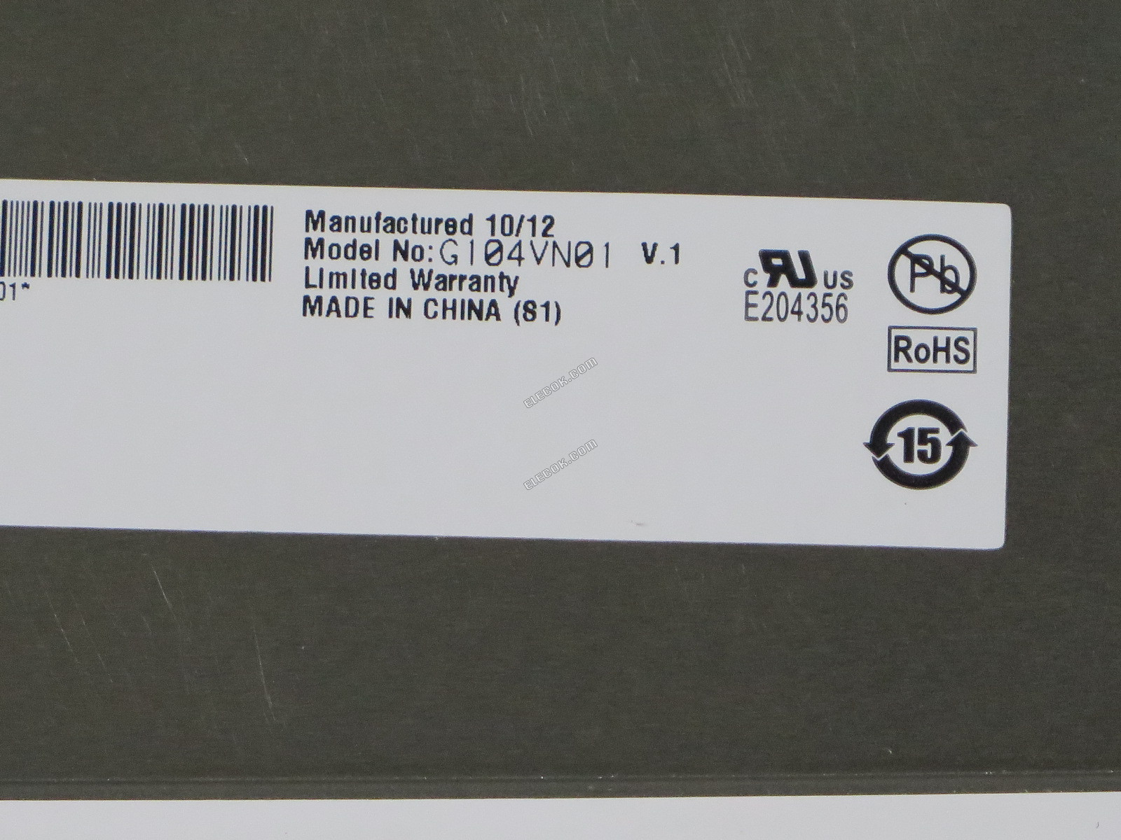 G104VN01 V1 AUO 10,4" a-Si TFT-LCD Panel použitý 