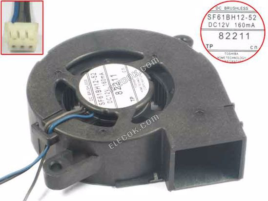 Sanyo SF61BH12-52A 12V 3 vezeték Hűtőventilátor 