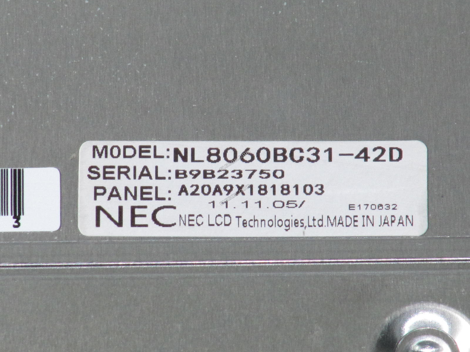 NL8060BC31-42D NEC 12,1" a-Si TFT-LCD Panel 