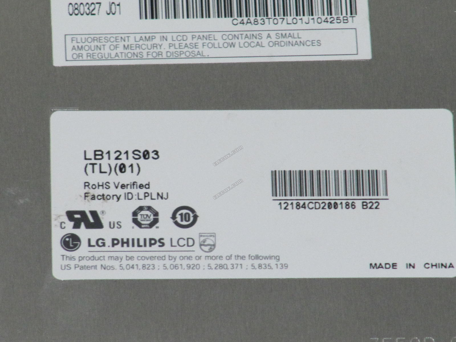 LB121S03-TL01 LG.Philips LCD 12,1" A-Si TFT-LCD Panel használt 