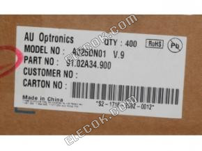A025DN01 V9 AUO 2,5" a-Si TFT-LCD Panel 