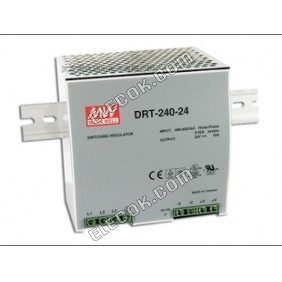 DRT-240-24 240W 24V10A three-phase input DIN rail power supply with PFC