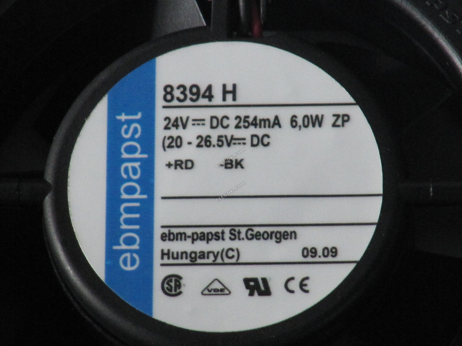 ebm-papst 8394H 24V DC 254mA 6.0w Chladicí Ventilátor se zásuvkovým připojením 