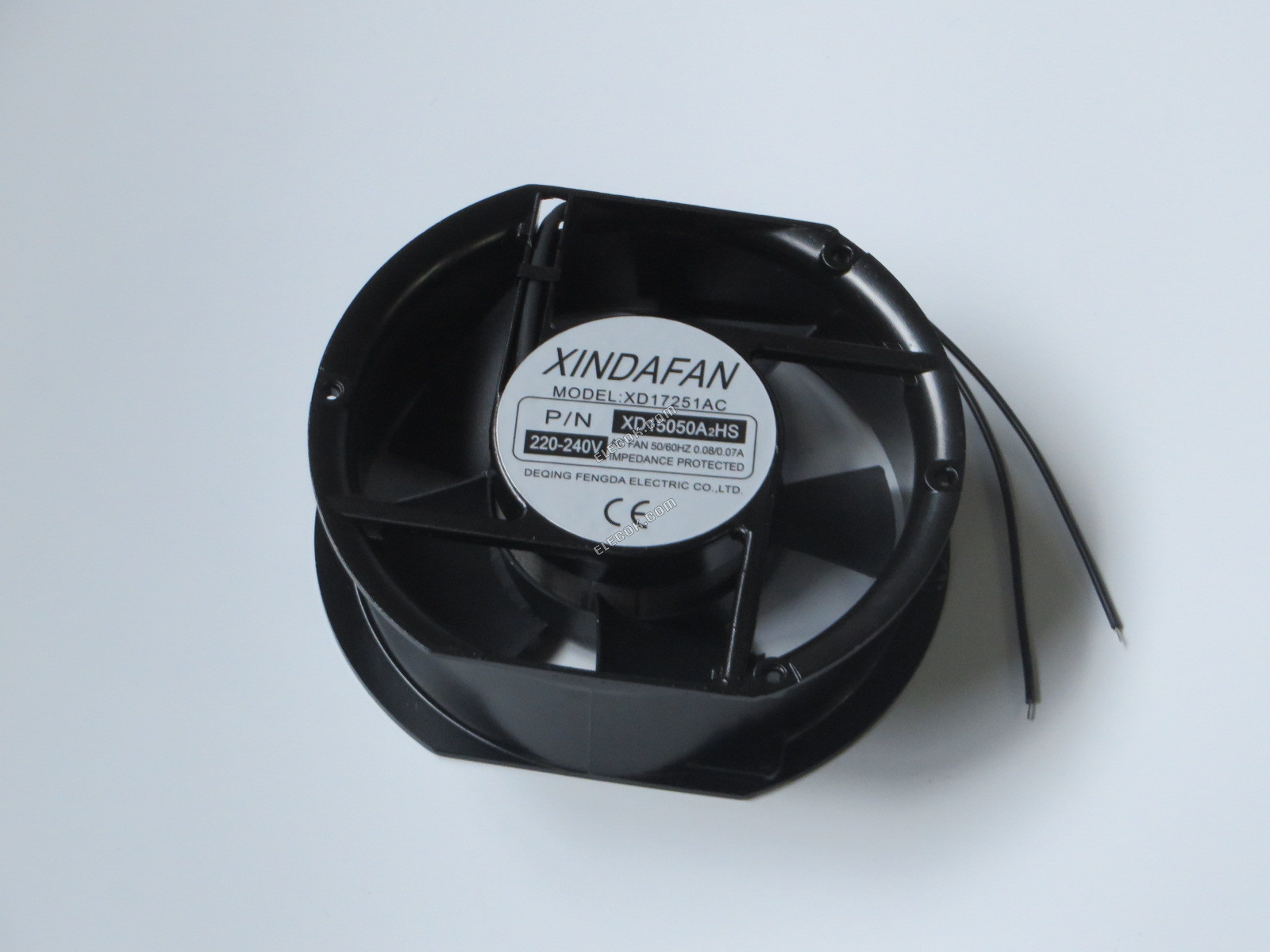 XINDAFAN XD17251AC 220/240V 0,08/0,07A 2 vezeték Hűtőventilátor Oval alak 