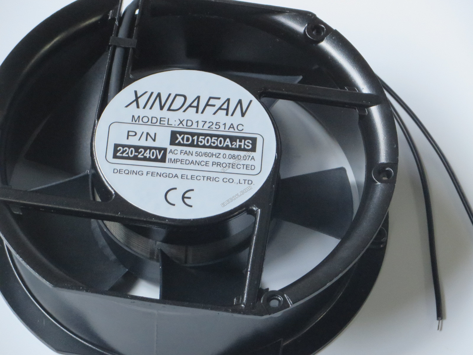XINDAFAN XD17251AC 220/240V 0,08/0,07A 2 vezeték Hűtőventilátor Oval alak 