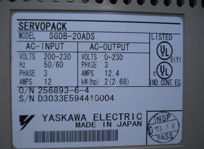 Yaskawa Servo Drive SGDB-20ADS Used