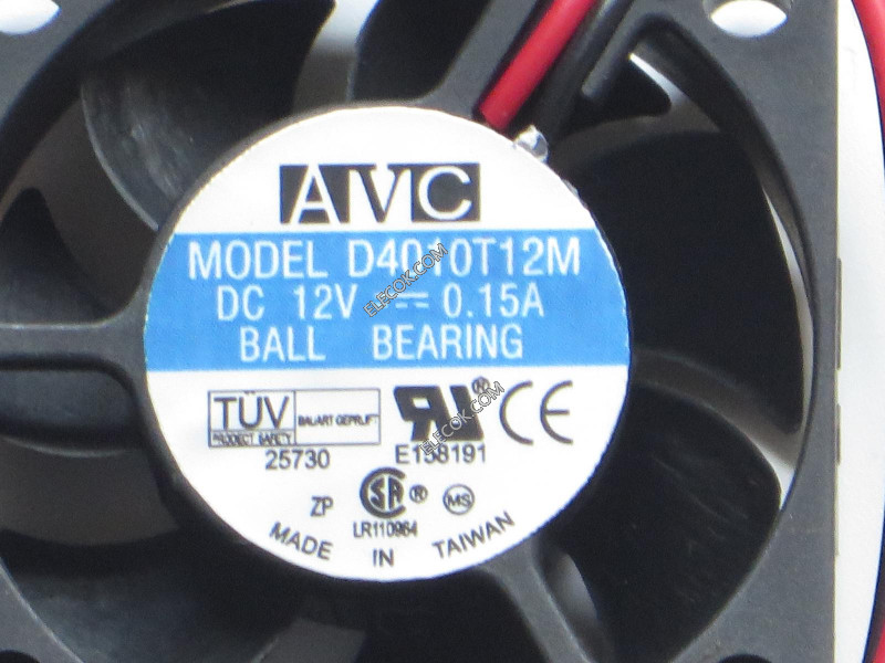 AVC D4010T12M 12V 0,15A 2wires cooling fan 