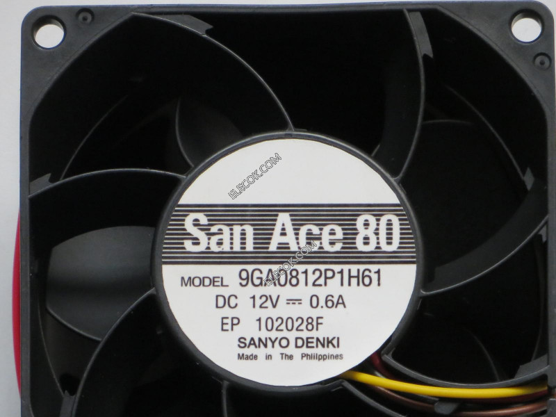 Sanyo 9GA0812P1H61 12V 0.6A 7.2W Cooling Fan