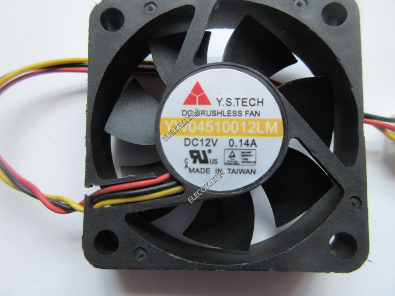 Y.S TECH YW04510012LM 12V 0,14A 3wires cooling fan 