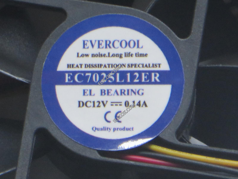 EVERCOOL EC7025L12ER 12V 0,14A 3wires cooling fan with sebesség measurement funkció 