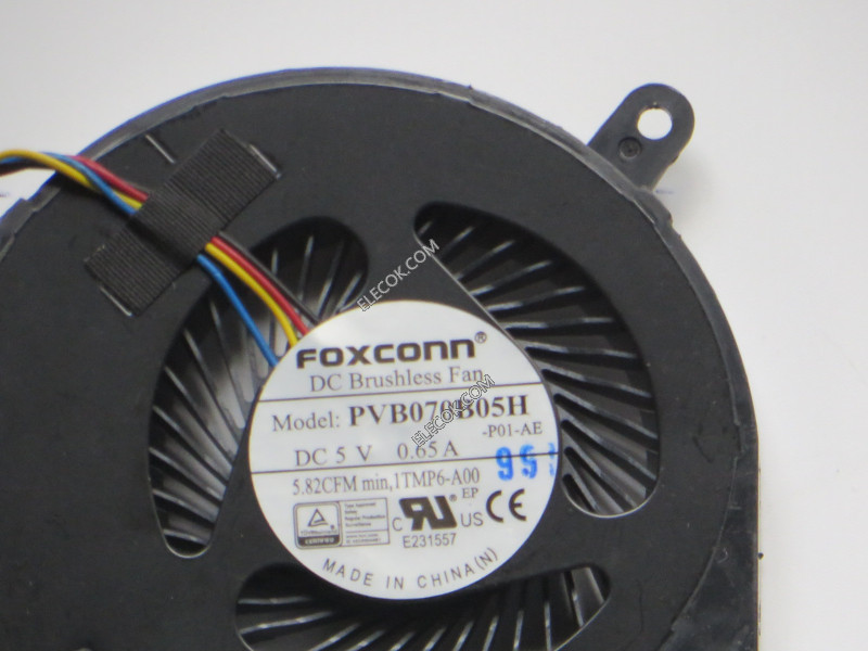 Foxconn PVB070B05H Cooling Fan PVB070B05H, P01-AE, ITMP6-A00 5V 0.65A  4-wire 