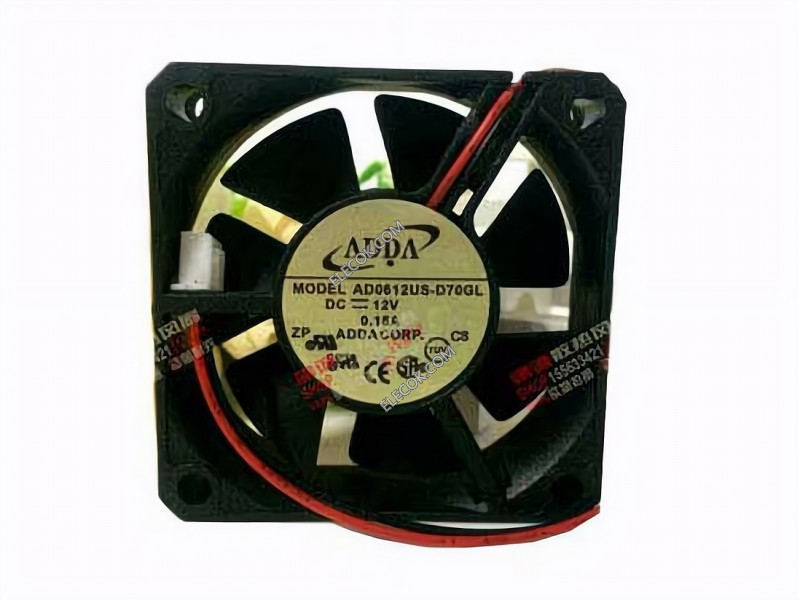 ADDA AD0612US-D70GL 12V 0.15A 2wires Cooling Fan