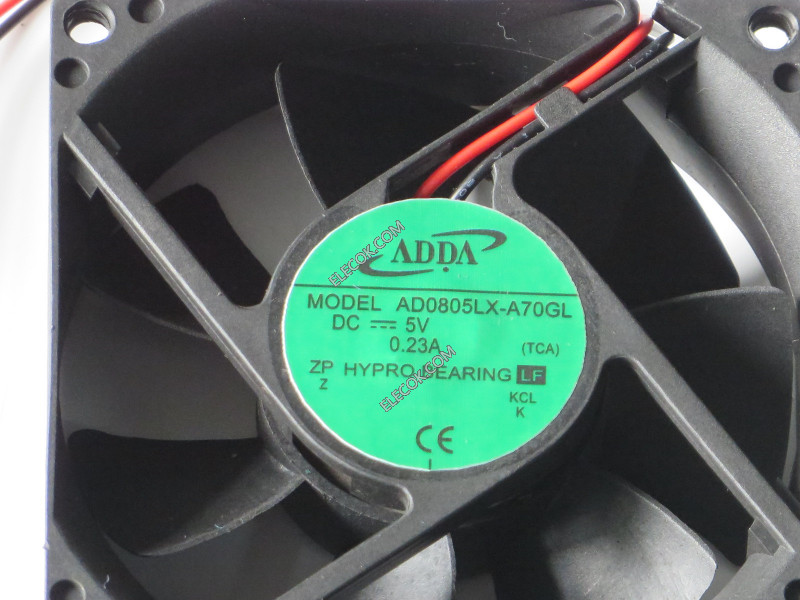 ADDA AD0805LX-A70GL 5V 0.23A 2wires Cooling Fan