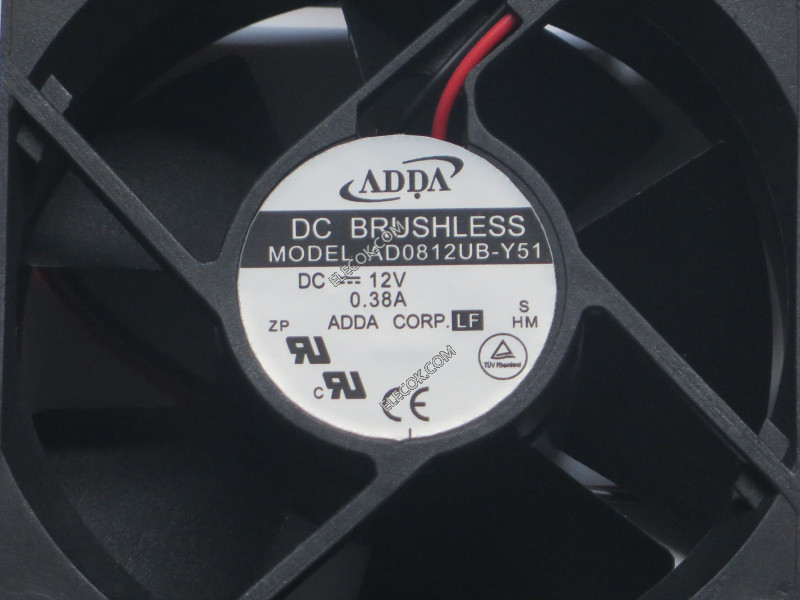ADDA AD0812UB-Y51 12V 0,38A 2wires Chlazení Fan 
