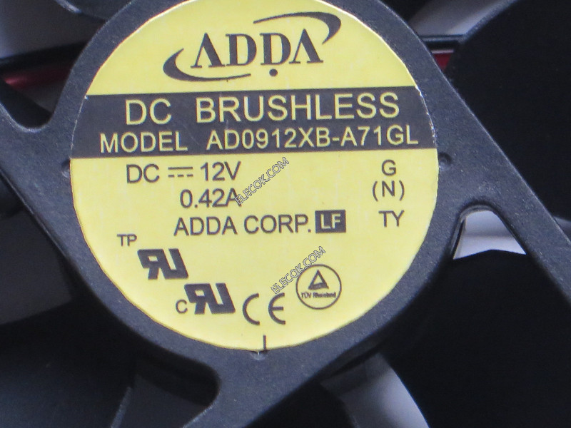 ADDA AD0912XB-A71GL 12V 0,42A 2wires Chlazení Fan 