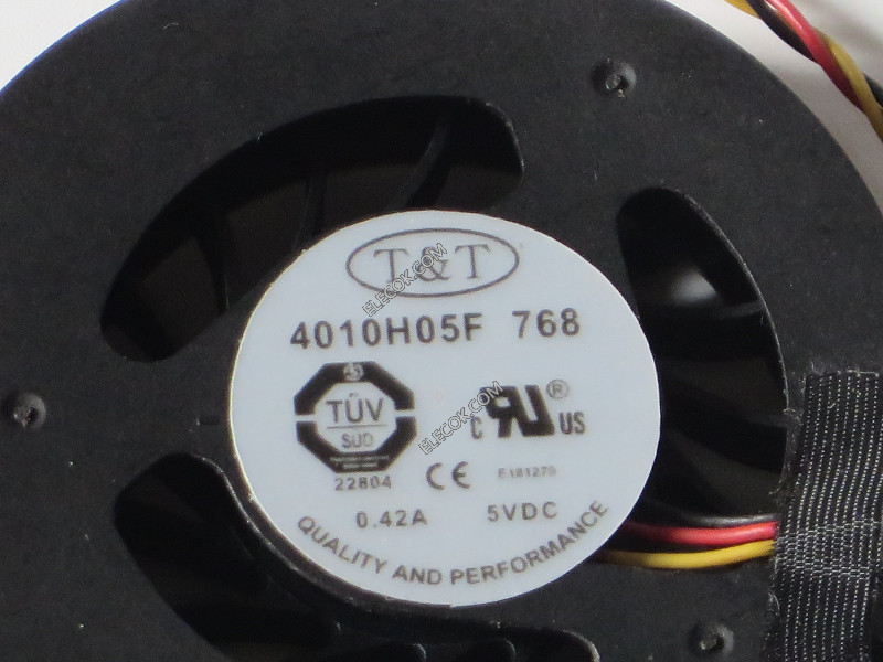 T&amp;T 4010H05F 5V 0.42A 3wires cooling fan
