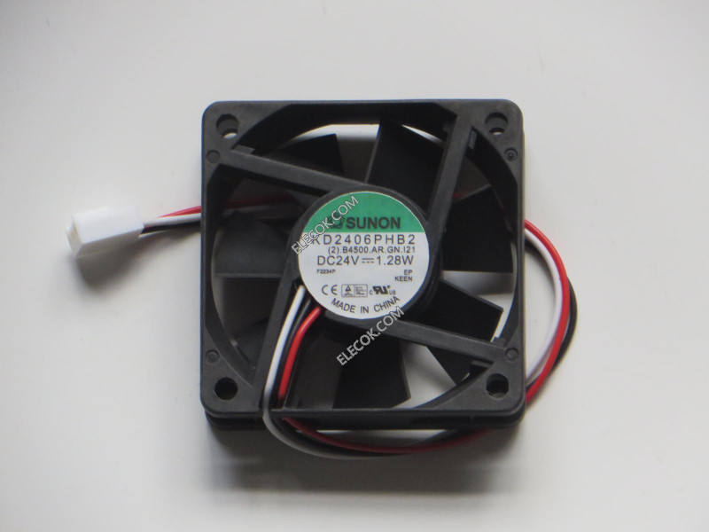 SUNON KD2406PHB2 (2).B4500.AR.GN.I21 24V 1,28W 3wires Cooling Fan with white konektor 