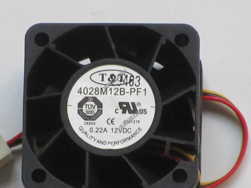 T&amp;T 4028M12B-PF1 12V 0.22A 3wires cooling fan
