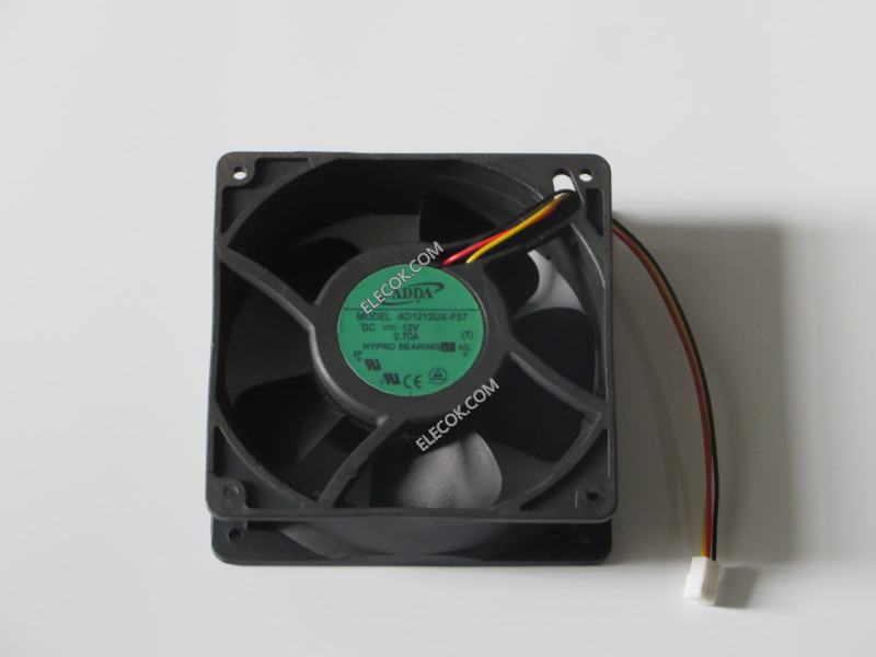 ADDA AD1212UX-F57 12V 0.7A 3wires Cooling Fan