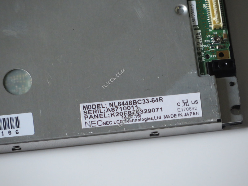 NL6448BC33-64R 10,4" a-Si TFT-LCD Panel számára NEC used 