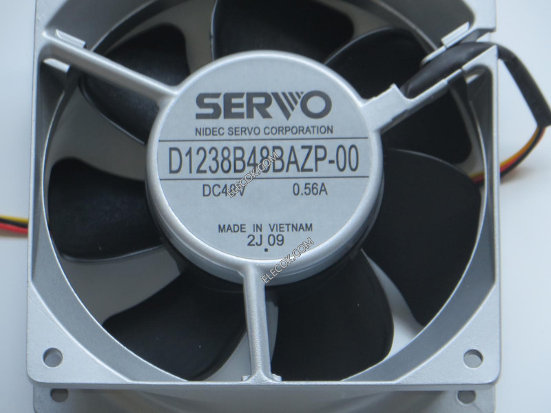 SERVO D1238B48BAZP-00 48V 0.56A 3wires Cooling Fan, refurbished