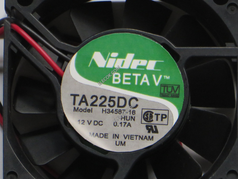 Nidec TA225DC H34587-16 12V 0.17A 2wires Cooling Fan