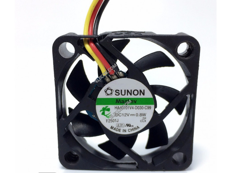 SUNON HA40101V4-D030-C99 Server - Square Fan sq40x40x10, 2w, DC 12V 0.8W 3-Wire