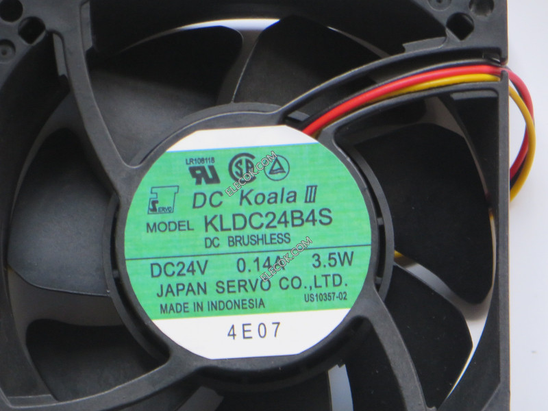 SERVO KLDC24B4S 24V 0.14A 3.5W 3wires DC KoalA DC Cooling Fan