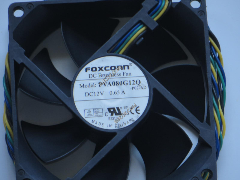 Foxconn PVA080G12Q 12V 0.65A 4wires Cooling Fan