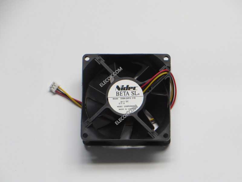 Nidec D08A-24PG 24V 0.11A 3wires Cooling Fan, refurbished