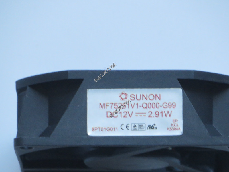 SUNON MF75251V1-Q000-G99 12V 2.91W 3wires Cooling Fan Refurbished