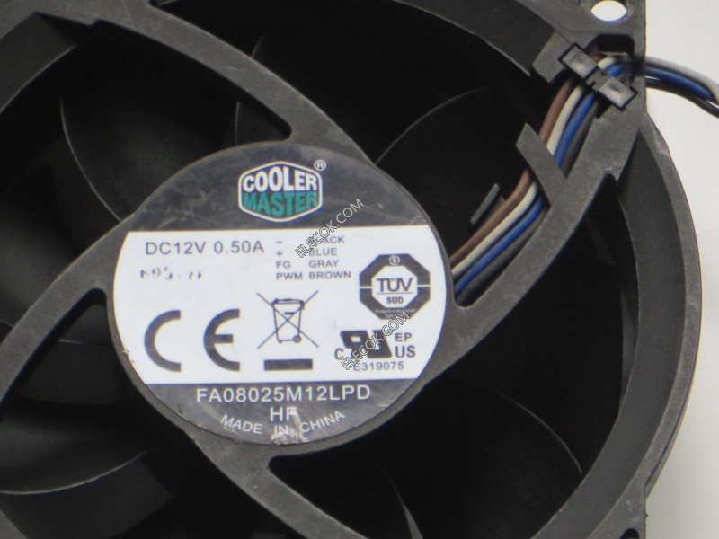 COOLER MASTER FA08025M12LPD 12V 0.50A 4wires Chlazení Fan 