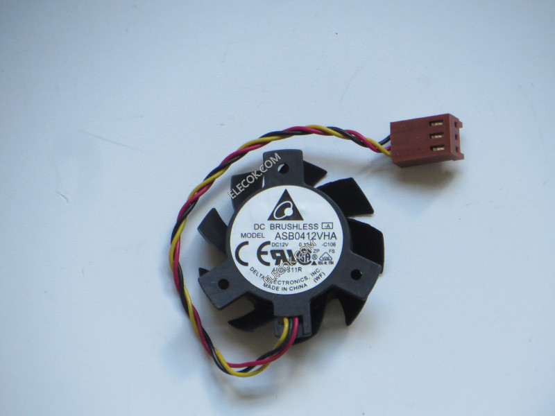DELTA ASB0412VHA 12V 0,16A 3wires Cooling Fan 