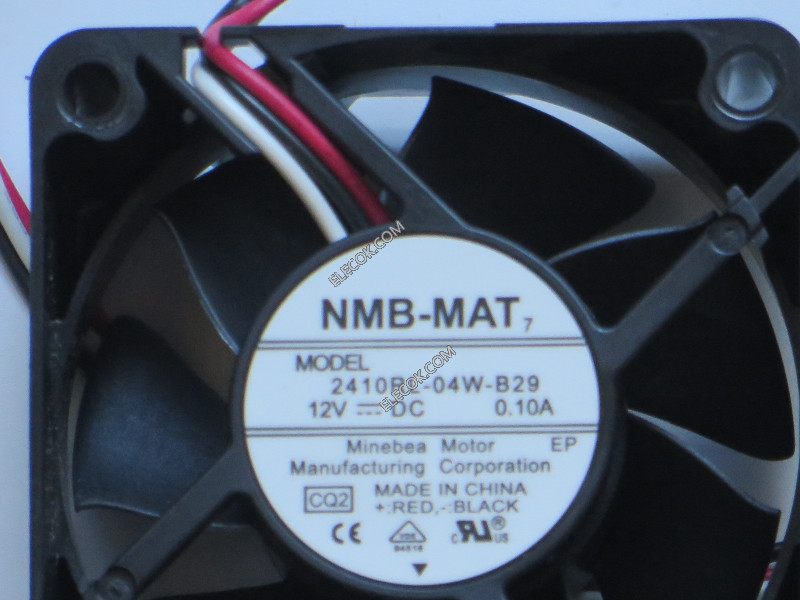 NMB 2410RL-04W-B29 12V 0.10A 3wires cooling fan with red csatlakozó 