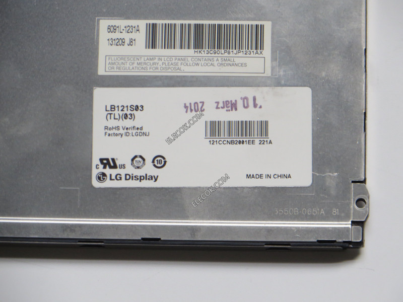 LB121S03-TL03 12,1" a-Si TFT-LCD Panel számára LG Display used 