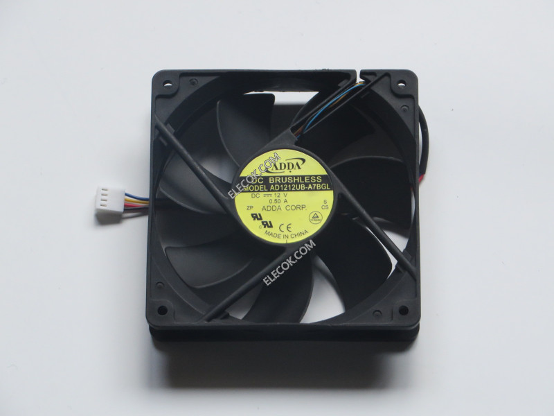 ADDA AD1212UB-A7BGL 12V 0.50A  4wires  Cooling Fan Inventory new 