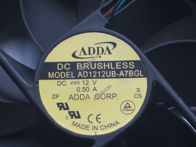 ADDA AD1212UB-A7BGL 12V 0.50A 4wires Cooling Fan Inventory new 