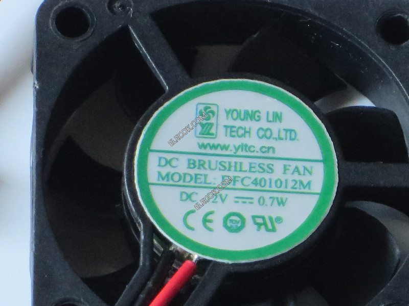 YOUNG LIN DFC401012M 12V 0.7W 2wires cooling fan
