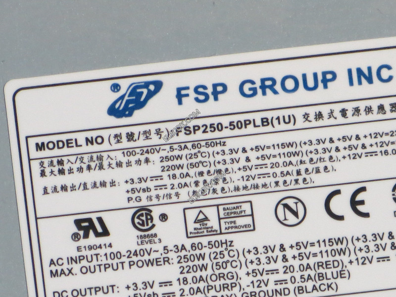 FSP Group Inc FSP250-50PLB(1U) Server - Power Supply FSP250-50PLB, 250W