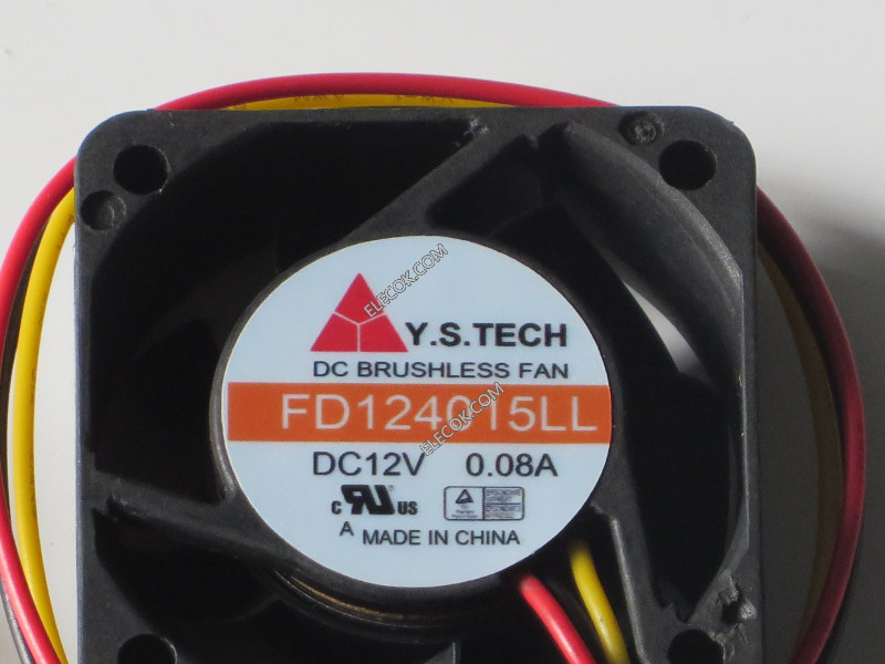 Y.S TECH FD124015LL 12V 0.08A 0.96W 3wires Cooling Fan
