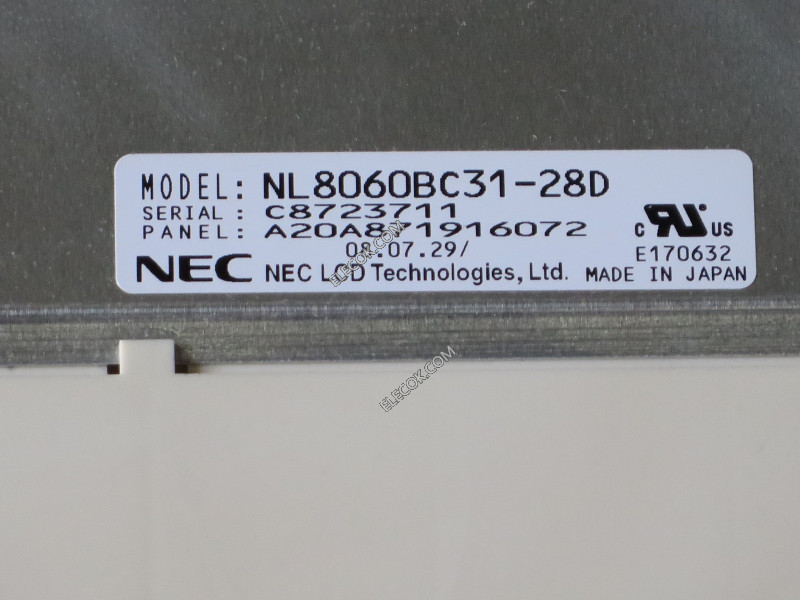 NL8060BC31-28D 12.1" a-Si TFT-LCD Panel for NEC
