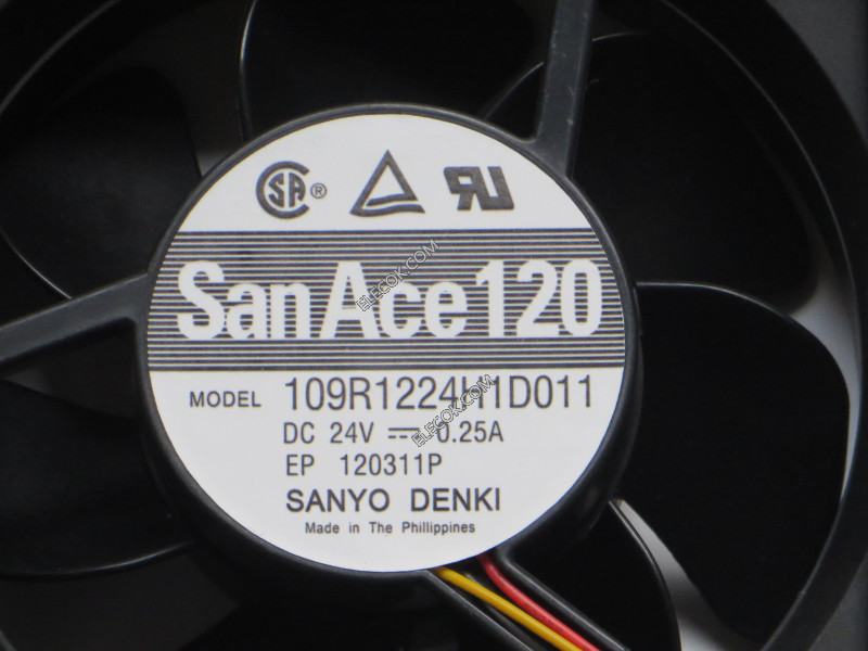 Sanyo 109R1224H1D011 24V 0,25A 12cm 12038 3wires industrial Fan 