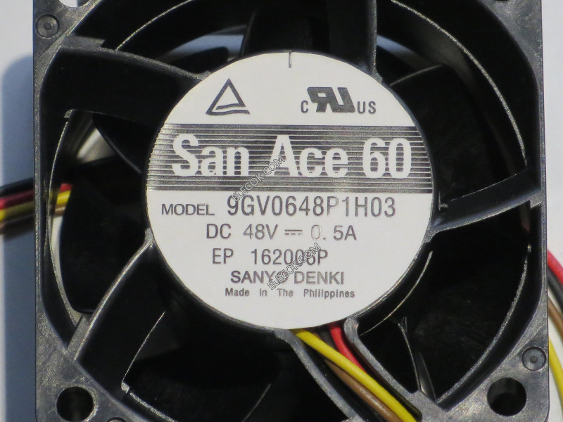 Sanyo 9GV0648P1H03 48V 0.5A 24W Cooling Fan, refurbished