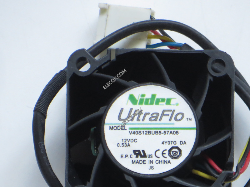 Nidec V40S12BUB5-57A05 12V 0.53A 6.36W 4wires Cooling Fan