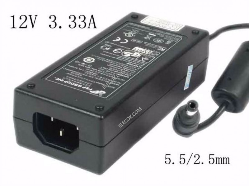 FSP Group Inc FSP040-DGAA1 AC Adapter   12V 3.33A Barrel 5.5/2.5mm, IEC C14&#xFF0C;,Used