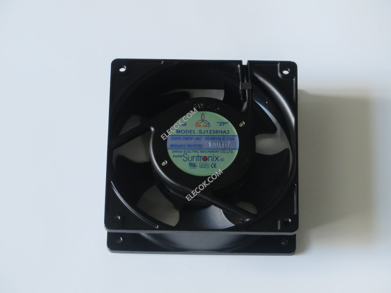 SANJU SJ1238HA2 220-240V 50/60Hz 0.13A Cooling Fan with socket connection, Refurbished