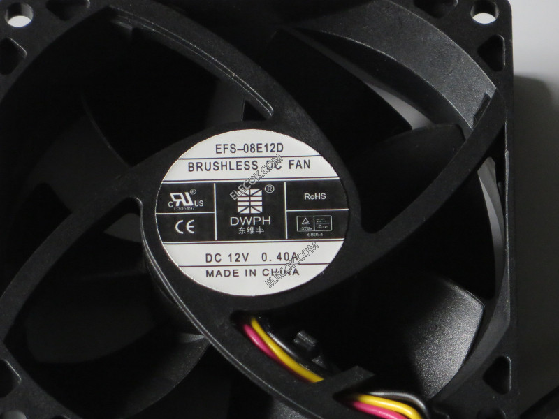 DWPH EFS-08E12D 12V 0.40A 3wires Chlazení Fan 