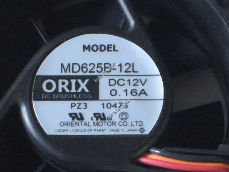 Japanese Oriental ORIX 6025 MD625B-12L 12V 0.16A 6cm Three-wire inverter cooling fan