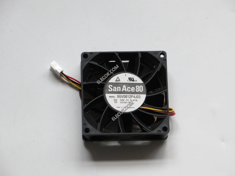 Sanyo 9GV0812P4J03   DC 12V   0.47A   4wires Cooling Fan