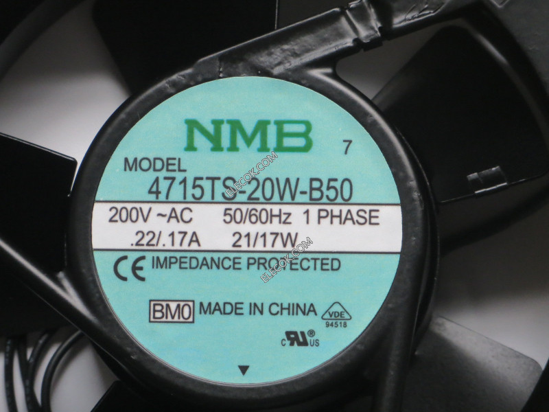 NMB Technologies 4715TS-20W-B50-BM0  200V 50/60Hz 21/17W  2wires AC Fans